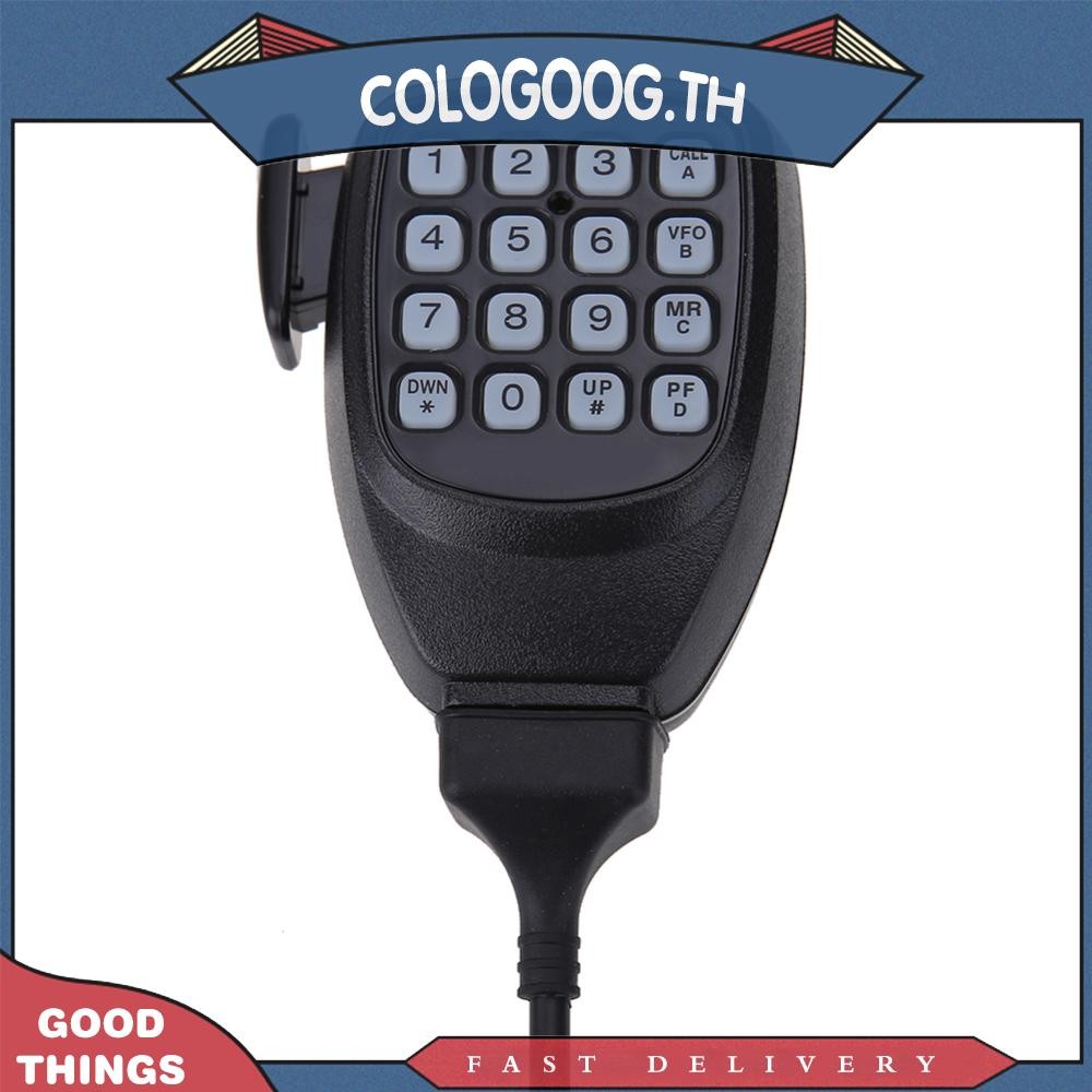 [colog.th] ไมโครโฟนมือสีดําไมโครโฟน DTMF 16 คีย์สําหรับ Kenwood TK-686 780 862 863G วิทยุติดรถยนต์