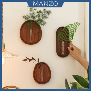 สไตล์จีนไม้เนื้อแข็งแขวนผนังแจกันดอกไม้แก้วสร้างสรรค์ติดผนัง…