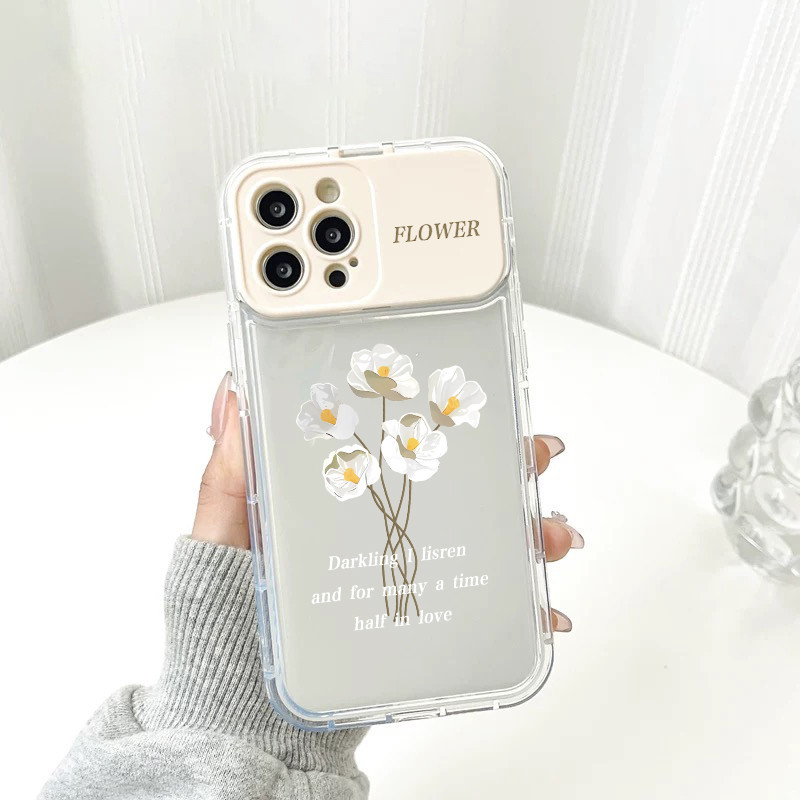 🔥SUN🔥ใช้งานร่วมกับiPhone X XR XSสูงสุด 11 16 13 15 12 Pro Max 7 8 14 15 Plusดอกไม้vanity Mirrorเคสโทรศัพท์ซิลิโคน - รูปที่ 3