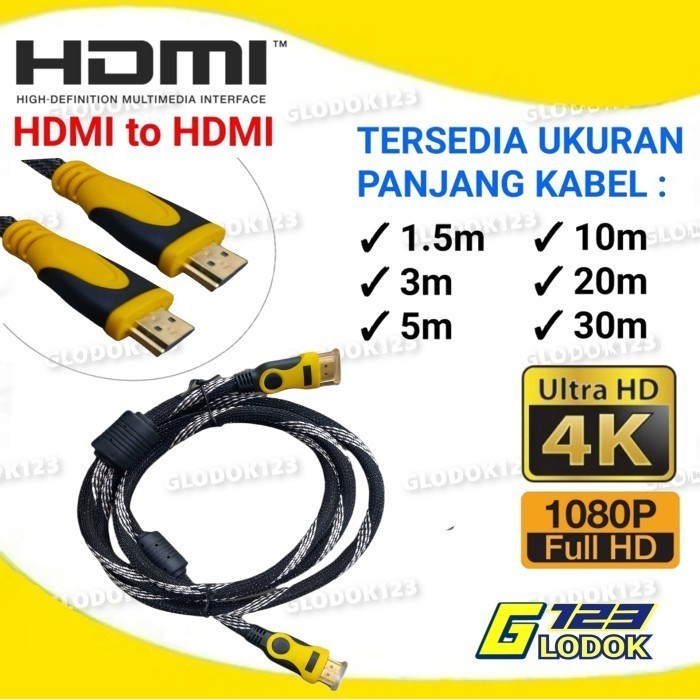 สาย HDMI เป็น HDMI ไฟเบอร์ตาข่าย 1080P V1.4 3D ทองแดงบริสุทธิ์