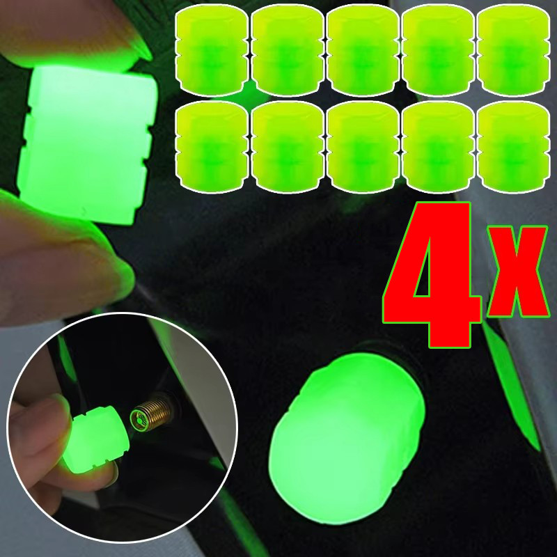 Luminous Tyre Valve Caps – Car Bicycle Motorcycle Wheel Hub Night Glow Decor – Tyre Universal Car Accessories