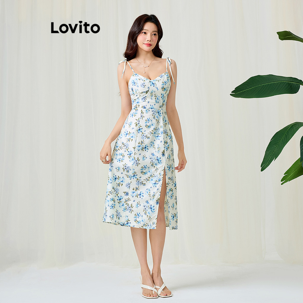 Lovito ชุดเดรสลายดอกไม้เล็ก ๆ สำหรับผู้หญิง L116MD059