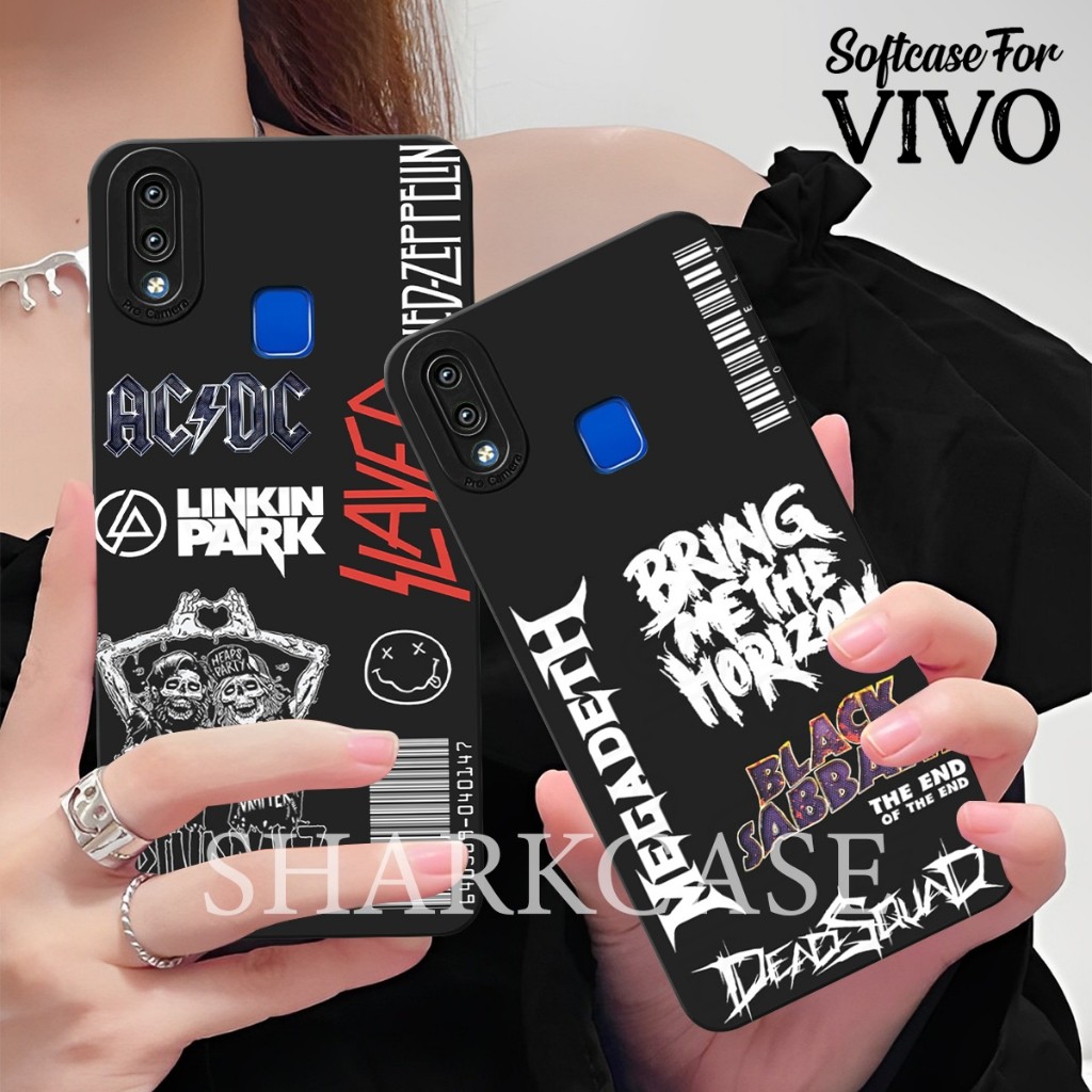 HP [SHARK CASE] Softcase Vivo V9 / V5 Plus / V7 Plus / Z1 Pro / V15 / V15 Pro Last Metal Band Motif 