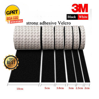 GPRT 1 Pasang Sticker 2 Sisi Velcro Tape Persegi 2x10cm, 3x10cm, 5x10cm Velcro Double Tape
