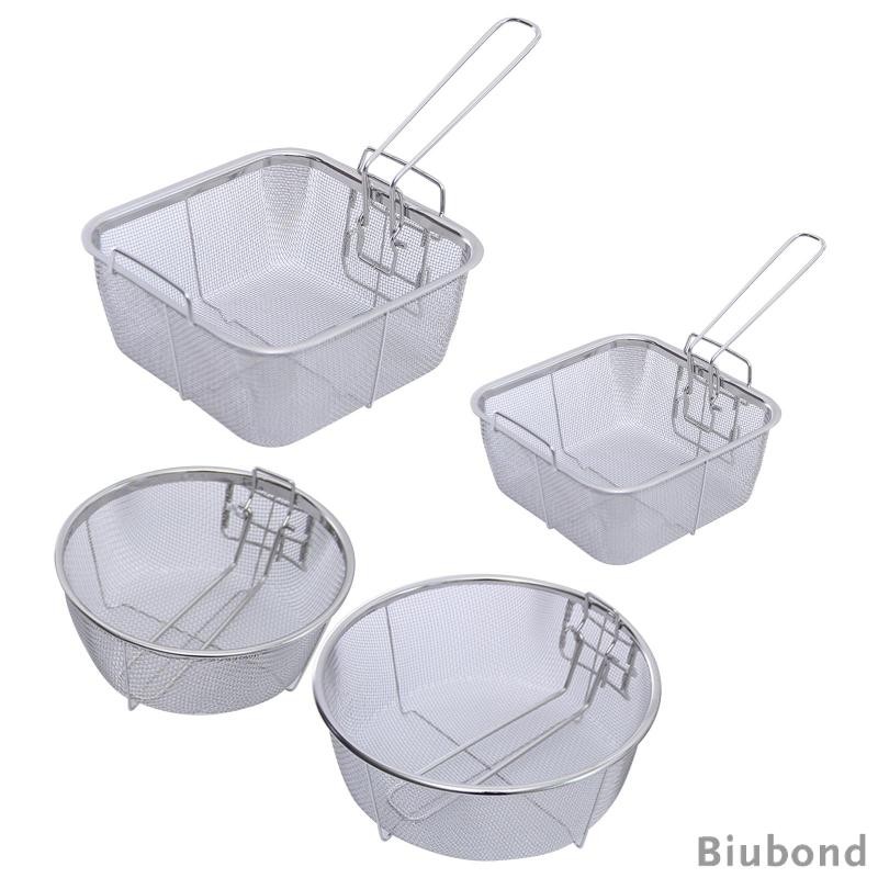 [Biubond] ตะกร้าทอดสแตนเลส ที่วางมันฝรั่งทอด ตะกร้านําเสนออาหาร