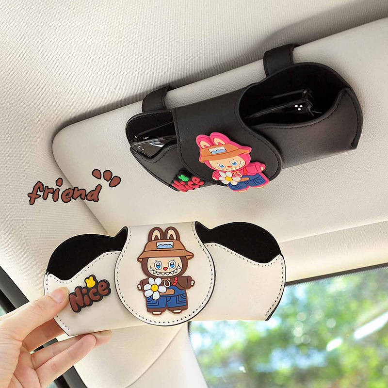 【Ready Stock】 Car Glasses Clip Car Interior Sun Visor Special Multifunctional Cartoon Cute Sun Glass