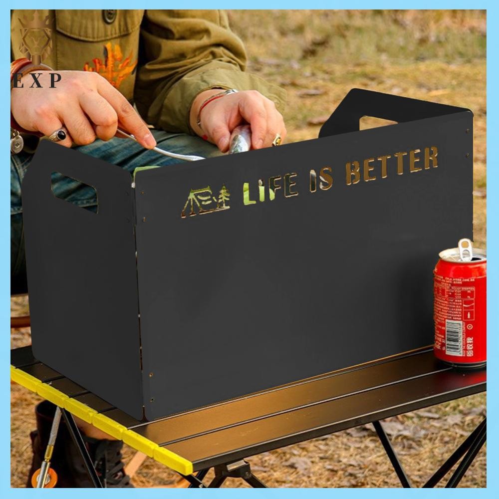 เตาแคมปิ้งพับได้ พร้อมแผ่นกระจก 3 แผ่น กันลม สำหรับทำอาหาร - รูปที่ 6