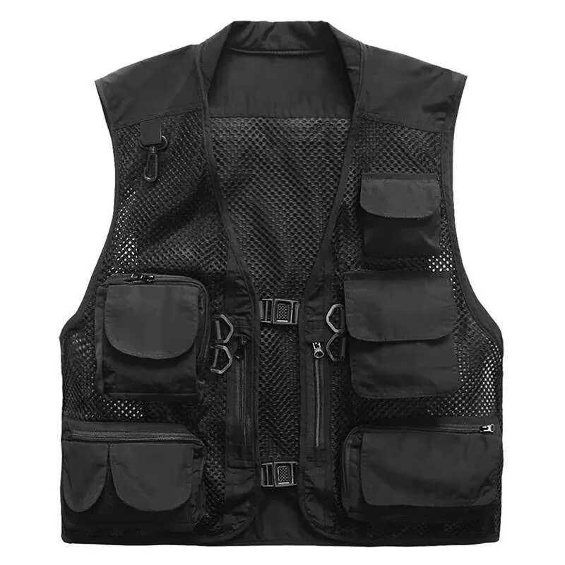 เสื้อกั๊กดีไซน์หลวม อเนกประสงค์ มีหลายกระเป๋า ตามเทรนด์