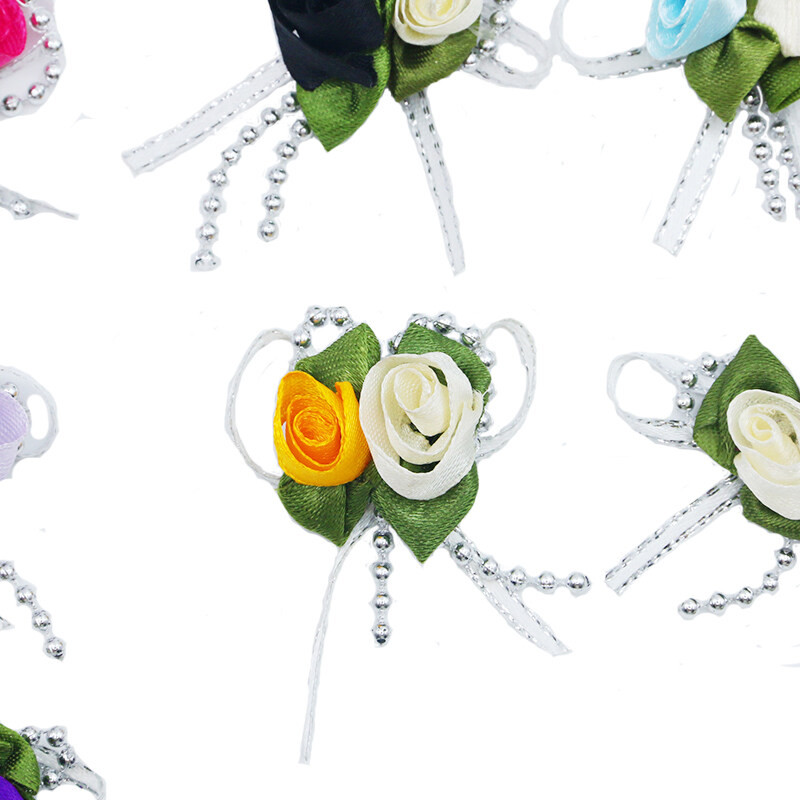 (20ชิ้น/แพ็ค) 5.5*5เซนติเมตรจําลองดอกไม้ริบบิ้นกุหลาบทิวลิปโบว์แต่งงานกล่องขนมอุปกรณ์เสื้อผ้าตกแต่งเฟอร์นิเจอร์ตกแต่ง ทําเอง - รูปที่ 2