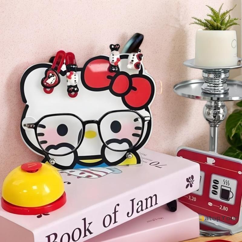 EatopYour] Hello Kitty Anime Kawiaii อะคริลิคยืนแผ่น Eye Bracket น่ารักเดสก์ท็อปตกแต่งแว่นตา Prop สําหรับหญิงของเล่นของขวัญใหม่