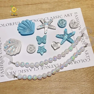[mozh] 1 ชุด DIY Clogs รองเท้าแตะสวนรองเท้าตกแต่งปลาดาวน่ารักเรซิ่นรองเท้า Charms อุปกรณ์เสริม Buckles Pins หญิงผู้หญิงของขวัญ [TH]