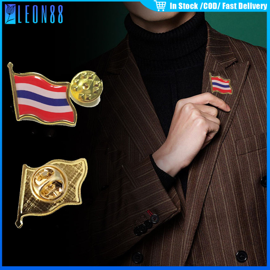 ของมาใหม่！เข็มกลัด รูปธงชาติไทย สําหรับตกแต่ง สวย