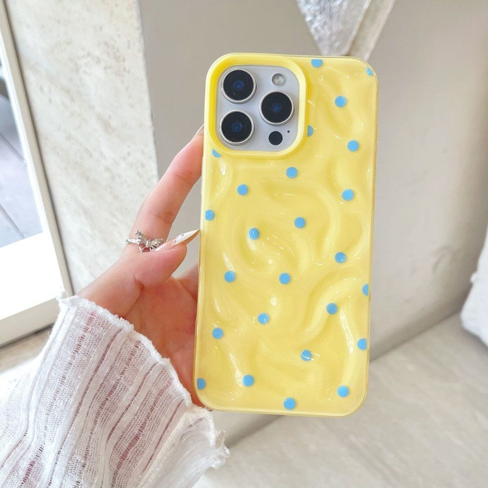 การ์ตูนสี Polka Dots เคสโทรศัพท์สําหรับ IPhone 16 15 13 14 12 11 Pro Max 16 14 15 Plus Wrinkle Glossy Wave Ruffle น้ําซิลิโคนกันกระแทกนุ่ม ราคา ถูกที่สุด ดีลบีเคเค แกลเลอรีภาพที่ 6