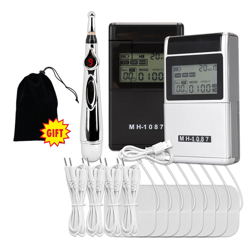 48 โหมด TENS/EMS/MASSAGE Pulses เครื่องกระตุ้นกล้ามเนื้อผ่อนคลายการฝึกอบรม