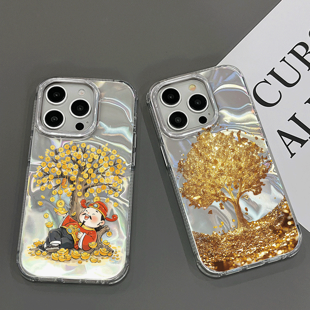 HP Fortune Golden Treeปลอกโทรศัพท์มือถือiPhone 15 11 13Pro Max 14 Plus 11 12 13 iPhoneX Xs Max XR 11
