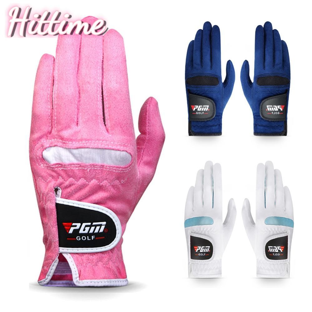 Hittime 1 คู่ผู้หญิงถุงมือกอล์ฟหนังนิ่มผ้าไมโครไฟเบอร์ Anti-Slip ทนต่อการสึกหรอถุงมือกีฬากลางแจ้งอุปกรณ์กอล์ฟ I2V5