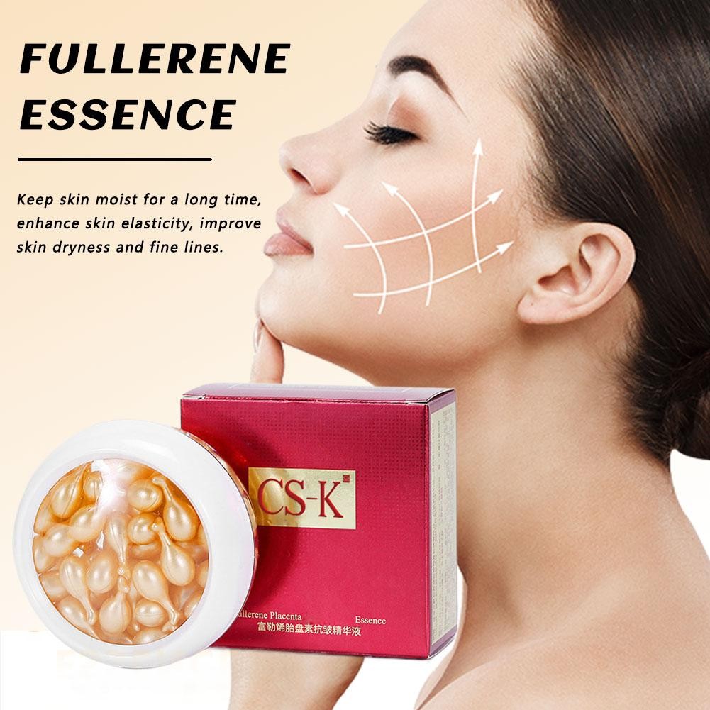 30 ชิ้น/ขวดทิ้งแคปซูล Placenta Anti-wrinkle, Hydrating และ Moisturizing Collagen Facial Fullerene Essence Sheep Placenta Essence
