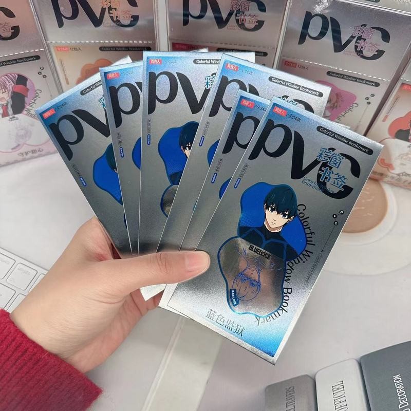 Blue Lock PVC Clear Bookmark Set Transparent Reading Page Marker & Collectible Card