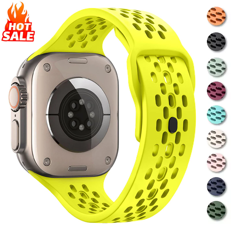 สายรัดซิลิโคน Band เข้ากันได้กับ Apple Watch Ultra 3 2 49/46/45 มม.44 มม.42 มม.Series11 10 9 8 7 6 SE 5 4