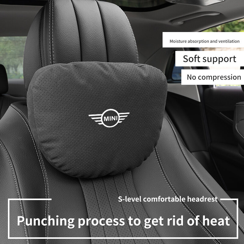 คุณภาพสูงรถ Headrest หมอนรองคอที่นั่งสําหรับ Mini Countryman Cooper Clubman Paceman JCW F56 R55 F56 R58 R60 R61 F57 นุ่มปรับรถอุปกรณ์เสริม