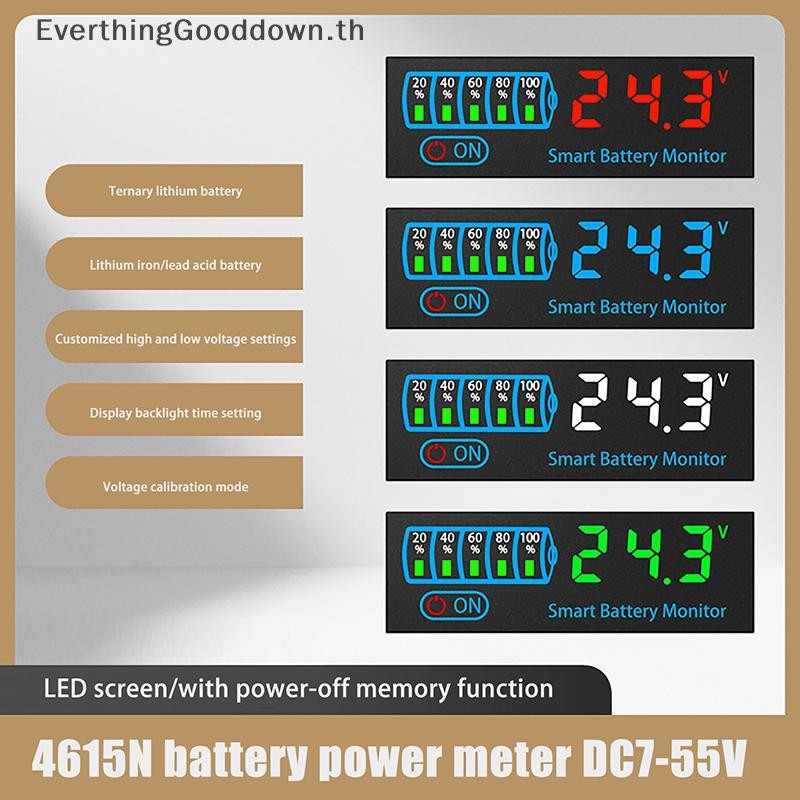 Ever 3S-14S DC7-55V ตัวบ่งชี้ระดับแบตเตอรี่ 12V 24V 36V 48V 18650 Lipo ความจุบอร์ดแรงดันไฟฟ้าแบตเตอรี่ชาร์จเครื่องทดสอบ TH