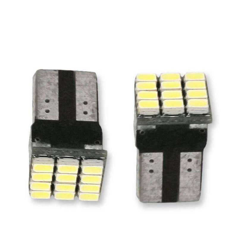 Alithai ไฟหรี่ LED T10 12 SMD ตัว T (สีขาว) 2 หลอด