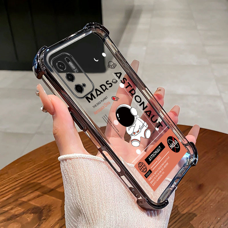 กันกระแทกcase สําหรับ Redmi Note 10 5G เคสโทรศัพท์ TPU รูปแบบนักบินอวกาศ high-end ป้องกันนิ่ม