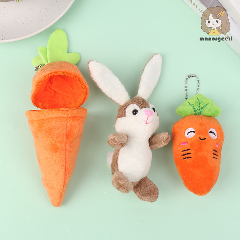 [LO] Mini กระต่ายน่ารักในแครอทของเล่นตุ๊กตาพวงกุญแจอะนิเมะสีน้ําตาล Lop Eared Bunny จี้ตุ๊กตาตุ๊กตาของขวัญ TH