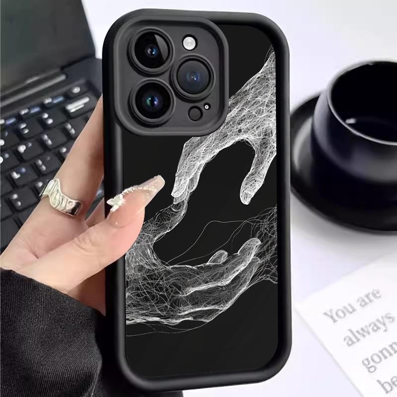 เหมาะสำหรับ Xiaomi 12 Lite Mi 11 Lite 5G กรณีโทรศัพท์มือถือกันกระแทกเคส Artistic Line Drawing