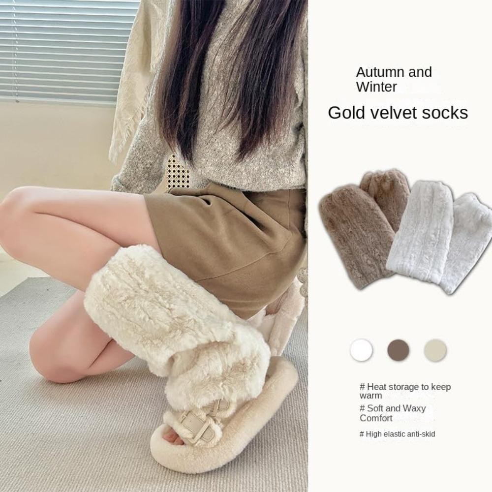 BOLUMI ฤดูหนาว Y2K Plush Boot ถุงเท้า แฟชั่นนุ่มยาว สำหรับ party และการแต่งตัวในสไตล์ Harajuku - รูปที่ 5