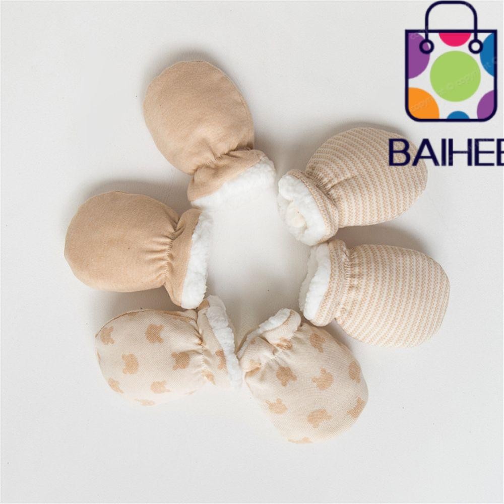 Baihee ถุงมือทารกแรกเกิด Thicken ฤดูหนาวถุงมือขนแกะที่อบอุ่น
