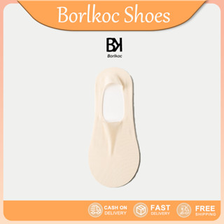 Borlkoc ถุงเท้าเท้าพื้นฐาน ถุงเท้าข้อเท้าสีทึบ