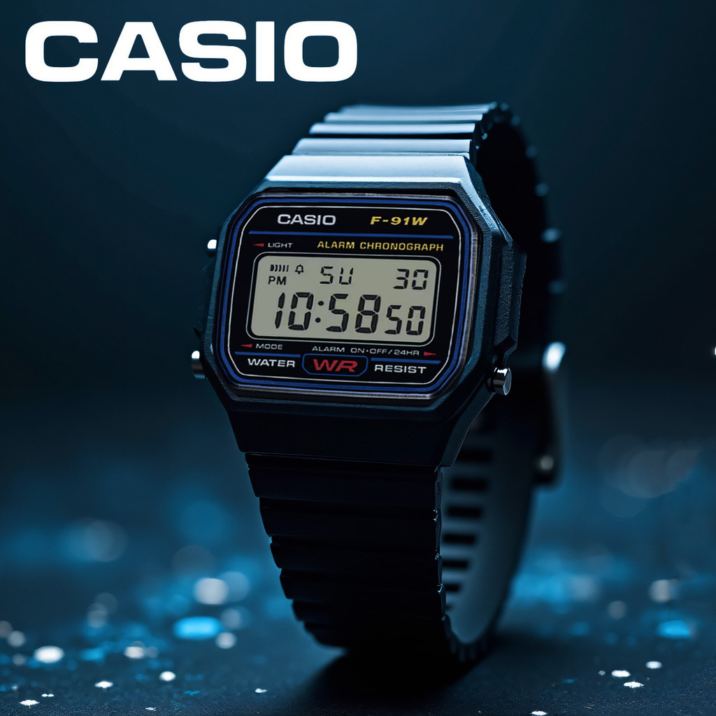 🎉 พร้อมส่ง 🇹🇭 นาฬิกาข้อมือ sport  สไตล์ คาสิโอ 👍 F-91W หน้าปัด 32มม สวยมากๆ 🌟 Casio F-91W Digital Watch 🌟