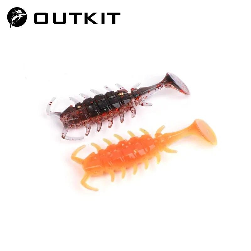 Outkit 10 ชิ้น/ล็อต Wobblers Rockfishing beetle Lures เหยื่อยาง 3.5 ซม.1.1g ตกปลาหนอนนุ่มเหยื่อประดิษฐ์เบสซิลิโคนปลา