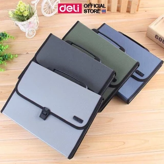 กระเป๋าใส่เอกสาร A4 Deli 5556 กันน้ำ แฟ้มเอกสาร 13 ช่อง จัดเก็บง่าย สำหรับสำนักงาน Document Bag