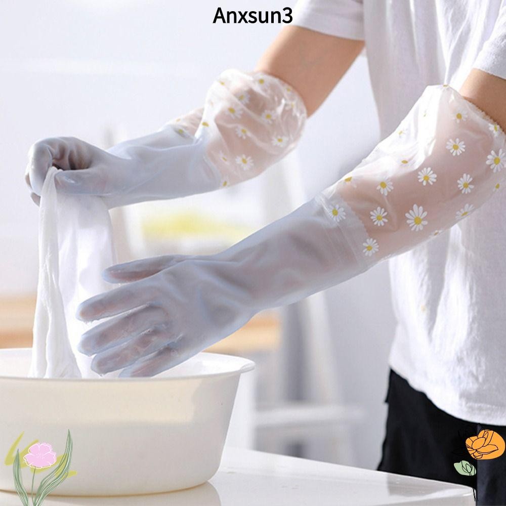 Nxsun3 ถุงมือล้างจานยางหนาถุงมือทําความสะอาดกันน้ํา