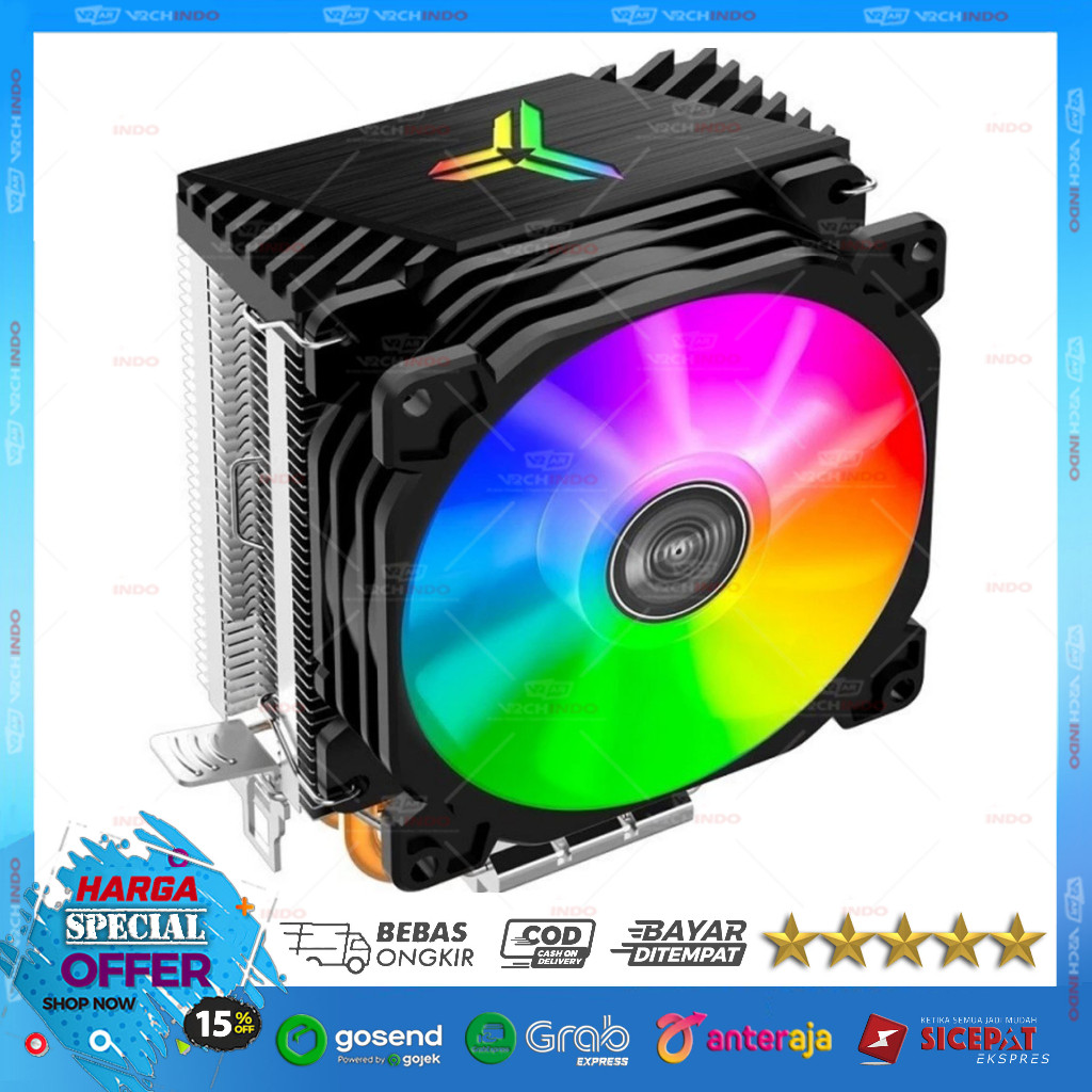 CR-1200 พัดลมโปรเซสเซอร์ RGB 120 มม. / 4 Pin RGB Heatsink / RGB Heat Sink พร้อมไฟ LED 9 ดวง CR1200 !