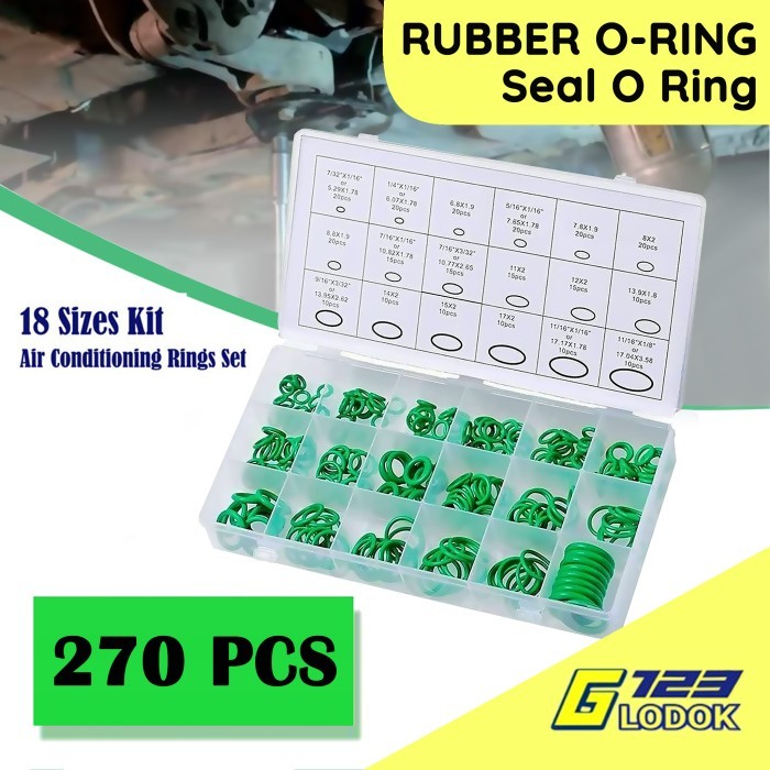270 PCS Seal Sil Oring O แหวน O-Ring HNBR Universal ปะเก็นยางยืดหยุ่น 1/2 3/8 5/8 R134A R22 รถ AC ปั