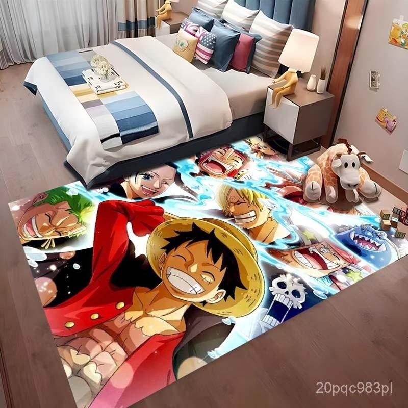 One Piece Carpet Anime Decorative Small Carpet Print Bedroom Home Decoration Crystal Velvet Carpet L
