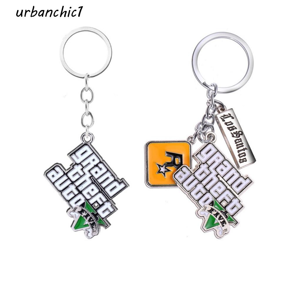 URBANCHIC เกม GTA V พวงกุญแจพิเศษสําหรับแฟนๆ Muti-Pendant PS4 Xbox PC เกมเกม GTA Key Holder