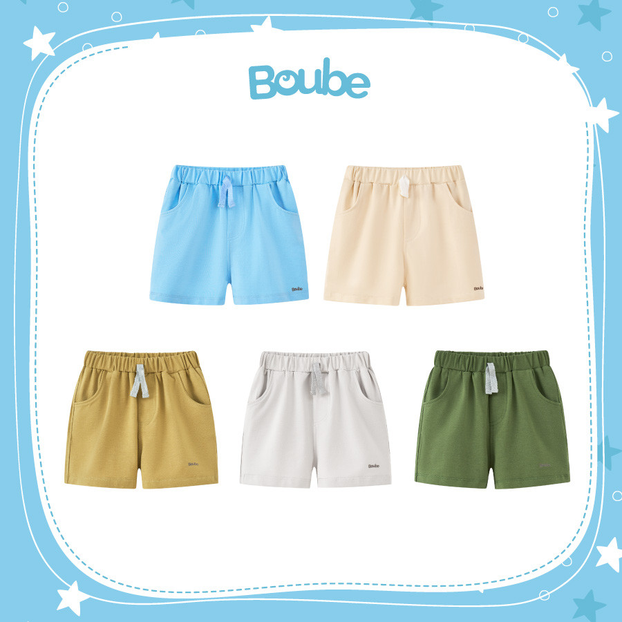 กางเกงขาสั้นสีสันสดใสสําหรับเด็กแรกเกิดและเด็กชาย โบube ผ้าคอตตอนสุดเท่