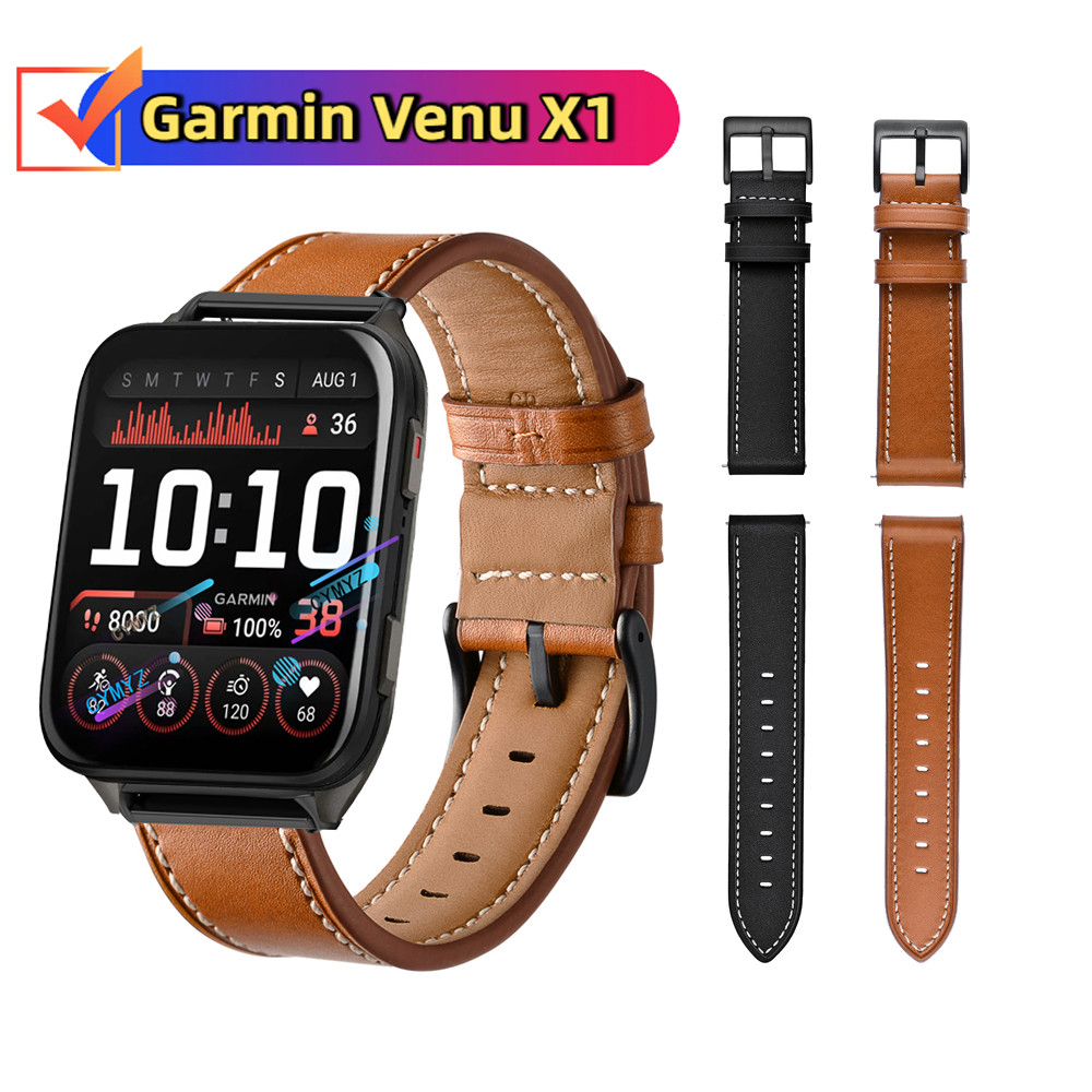 สาย Garmin Venu X1 สายหนังสําหรับ Garmin Venu X1 สายนาฬิกาอัจฉริยะ สายรัดข้อมือกีฬา
