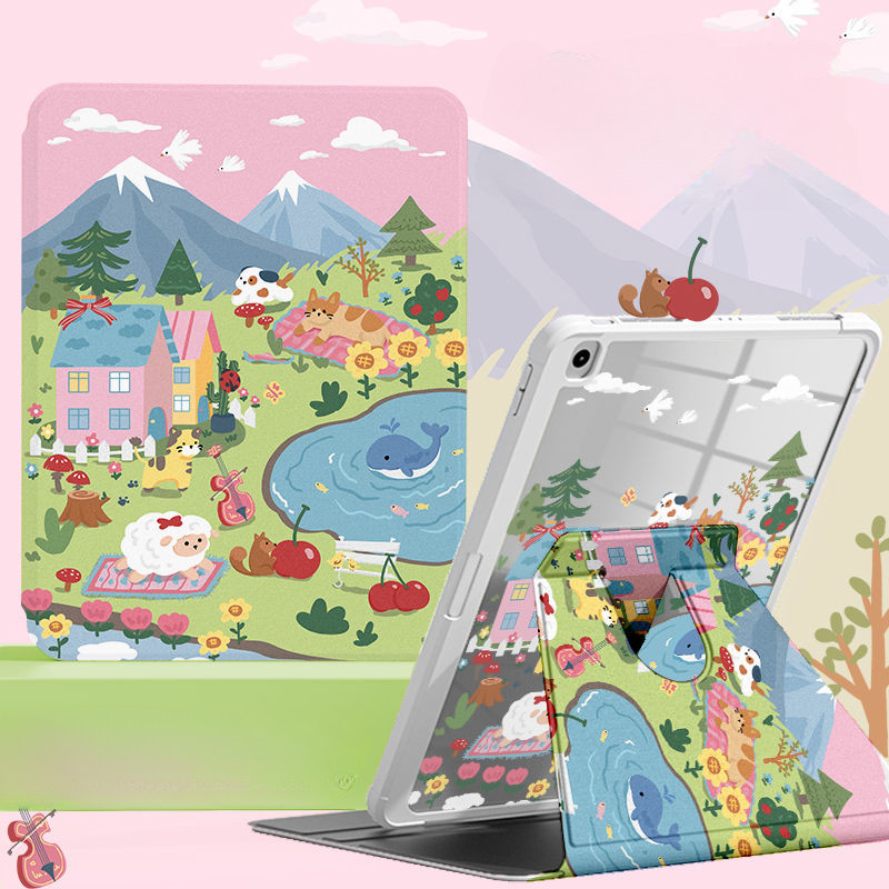 เคสป้องกันสําหรับ xiaomi Pad 5/5Pro Redmi Pad SE 8.7/11 นิ้ว Pad 10.61 6/6Pro/6SPro 7Ultra 14 นิ้ว Pad 8.8 Pad Pro 12.1 7/7Pro การ์ตูนน่ารักแท็บเล็ต 360 องศาหมุน shell