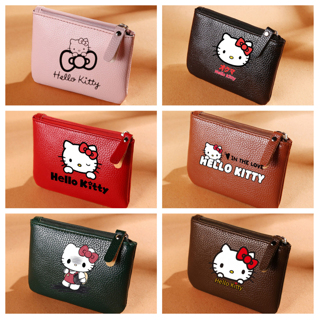Anime Hello Kitty Wallet PU Soft Leather Card Bag Zipper Coin Purse