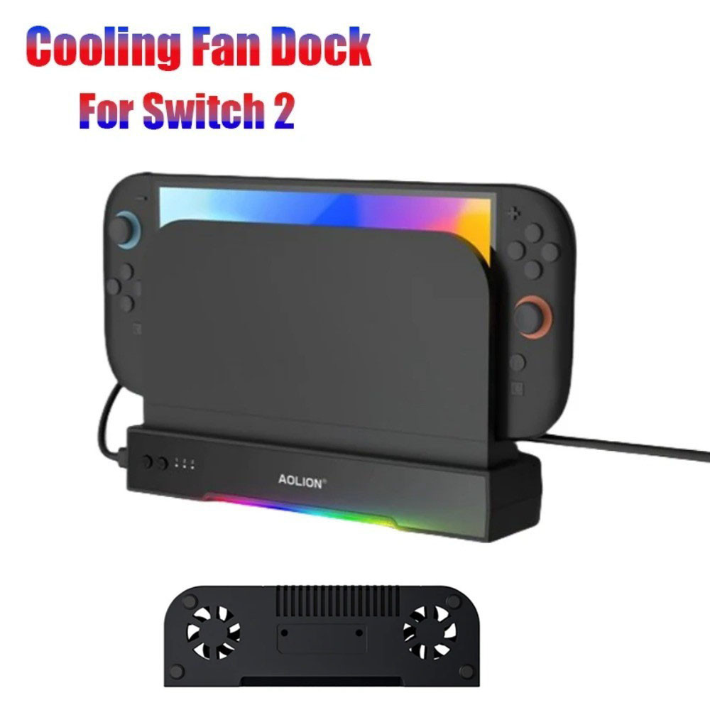 สําหรับ Nintdno สวิทช์ 2 มัลติฟังก์ชั่นติดผนังพัดลมระบายความร้อนพร้อม NGC HUB ขยาย Dock สําหรับ NS2 