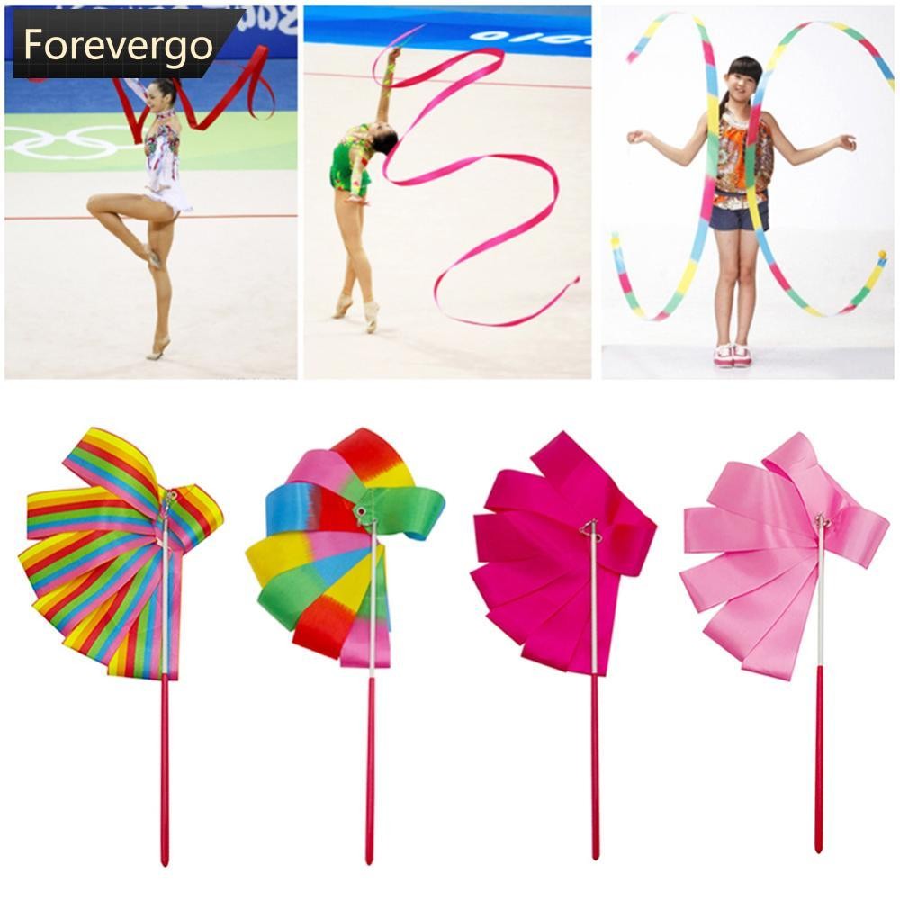 FVG 2 M/4 M Gym Dance Rhythmic Art Gymnastics Ribbon Ballet Streamer Twirling Stick สำหรับการฝึกอบรม