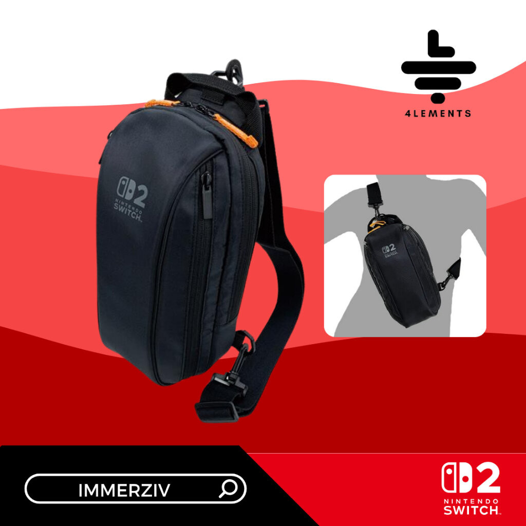 (พร้อมส่ง) KEYSFACTORY ACTIVE BODY BAG FOR NINTENDO SWITCH 2 - BLACK (กระเป๋าสวิสต์2) (BY IMMERZIV)