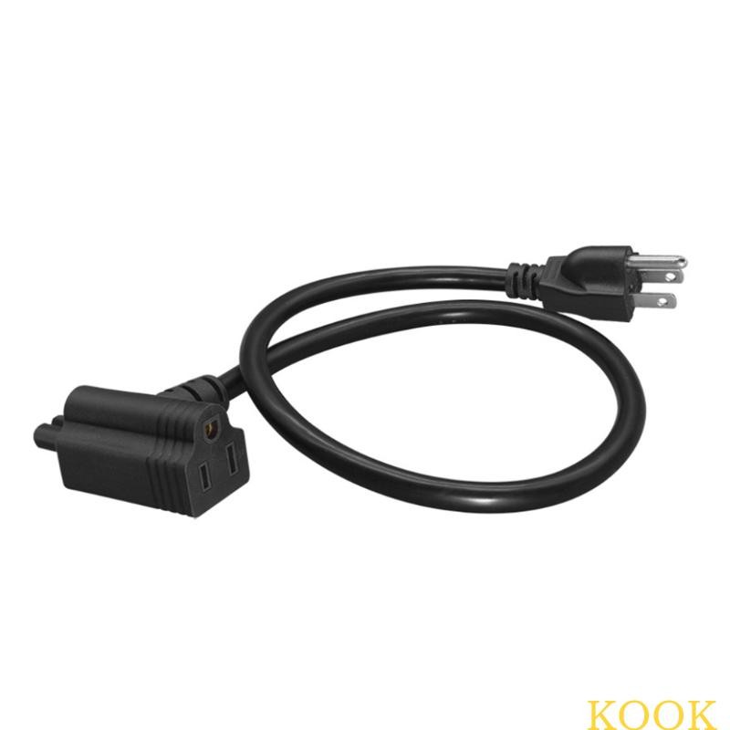 KOOK Y สายไฟแยก NEMA 5 15P ถึง 5 15R และ C7 30 ซม. 60 ซม. 3 ช่องออกแบบ