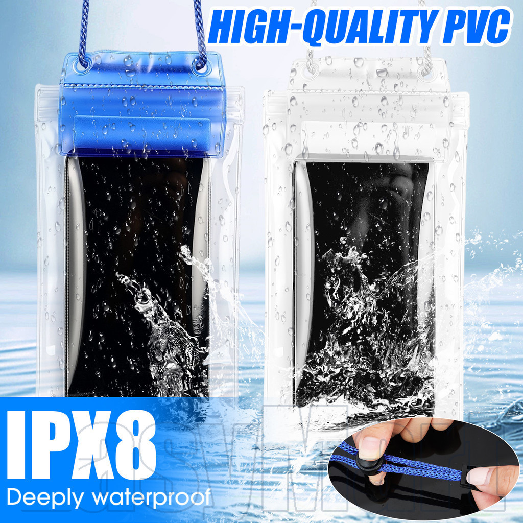 [AM3C] เคสโทรศัพท์กันน้ําแบบปิดสนิทหน้าต่างสัมผัสบางเฉียบ 0.2 มม. พร้อมสายคล้องคอ 1/2 ชิ้น