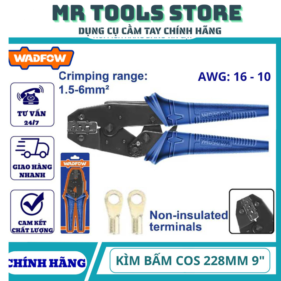 MR TOOLS WADFOW TOOLS คีมกด cos 1.5 - 6MM2 228MM. 9" WCP2609